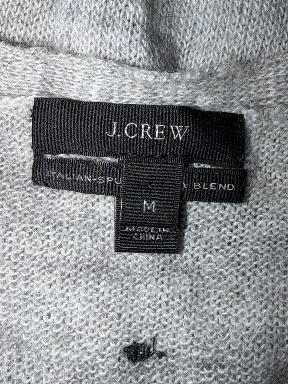J Crew Gray V-Neck Cardigan with Black Sequin Bows- Medium